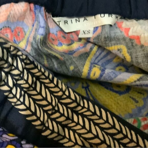 Trina Turk Summer Dress Butterfly Print Off Shoulder Black Colorful Mini XS - Picture 6 of 11